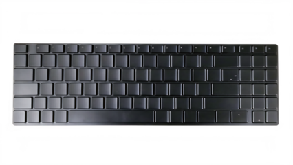 Sleek computer keyboard with rounded keys isolated on a transparent background technology