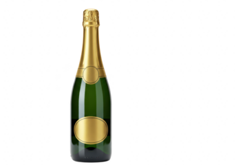 Champagne bottle isolated on transparent background