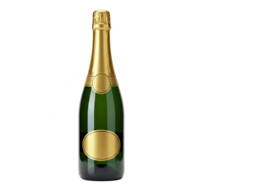Champagne bottle isolated on transparent background