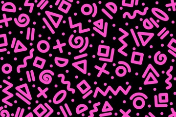 Digital background patterns or textures in black pink colors. Graphic design backgrounds for posters, banners, web design, games, visual effects, fabric, textile, wallpaper, cloth, bag, etc.