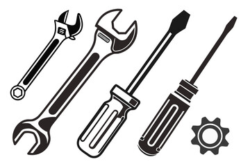 Set of tools vector for repair and maintenance