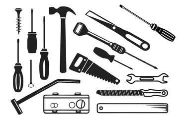 Set of different tools vector icons