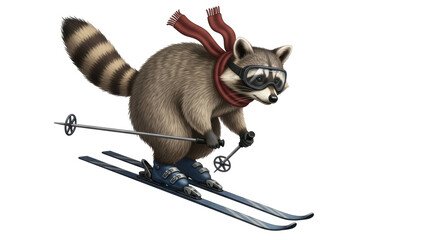 Isolated Raccoon skiing © Sindre