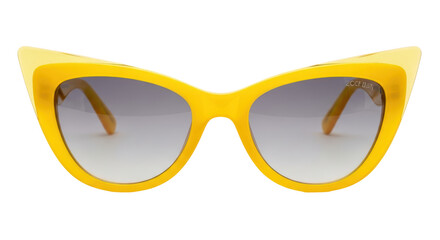 Isolated yellow cat eye sunglasses