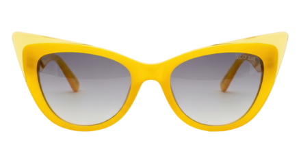 Isolated yellow cat eye sunglasses