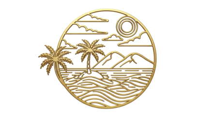 Isolated Tropical Island Silhouette