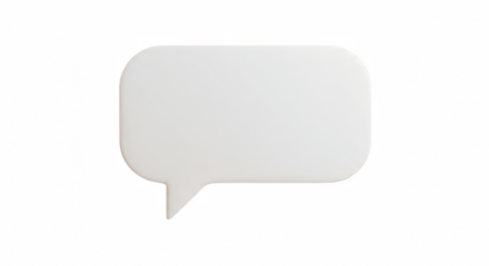 3D White Speech Bubble – Isolated PNG with Transparent Background