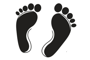Footprints vector illustration of human steps on white background