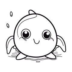 Obraz premium outlined Manatee coloring page illustration.