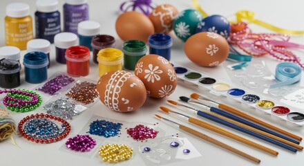 Colorful Easter Egg Decorating Craft Supplies