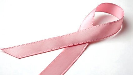 Elegant Pink Ribbon with Floral and Butterfly Accents for Breast Cancer Awareness