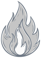 Fototapeta premium Stylized Grey Fire Illustration