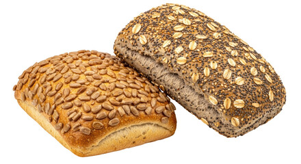 Isolated Two Bread Rolls with Seeds