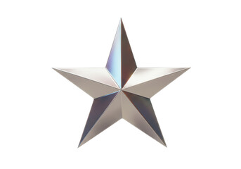 Obraz premium Isolated Realistic Silver Metallic Five-Pointed Star for Awards and Ratings