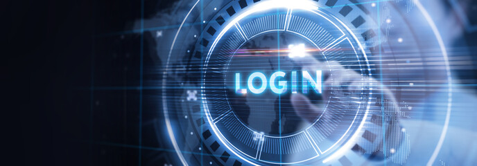 Concept of login. Business, Technology, Internet and network concept.