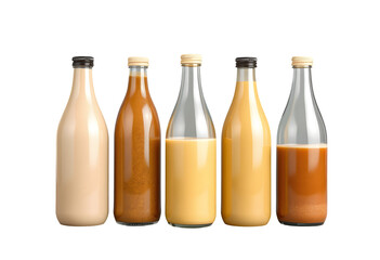 Assortment of Dairy-Free Beverages in Elegant Glass Bottles