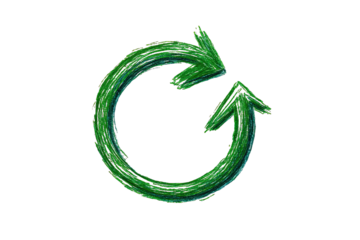 Green circular arrow, textured