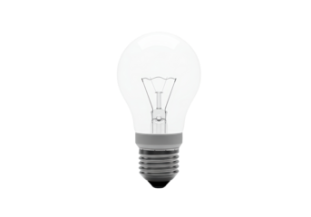 Isolated Realistic Clear Glass Incandescent Light Bulb, Turned Off