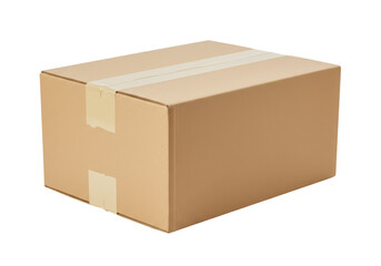 Isolated Sealed Cardboard Box Ready for Shipping and Delivery