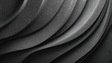Abstract dark grey sculpted waves