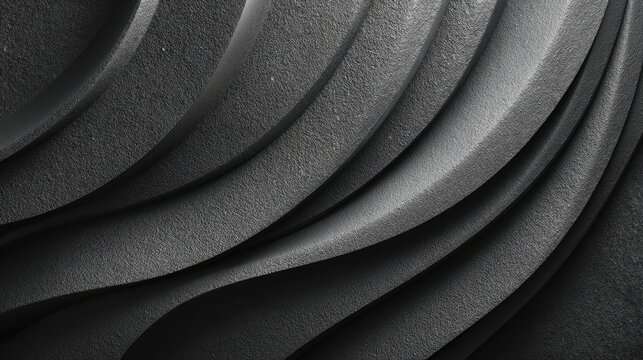 Abstract dark grey sculpted waves
