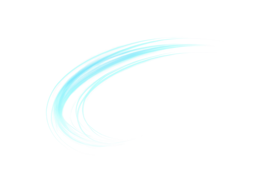 Air flow isolated on transparent background. Blue wind flow. Speed air effect. Curved clean fresh air. Cool overlapping air in dynamic motion. conditioners, ventilation design elements, PNG