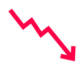 Red Downward Decline Arrow