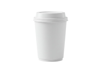 Isolated Blank White Disposable Paper Coffee Cup Mockup for Branding