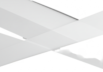 Abstract geometric pattern of white panels and lines creating a modern architectural design isolated on transparent background