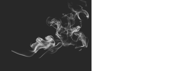 Obraz premium Realistic smoke isolated on transparent white background, png