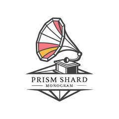 Fototapeta premium Prism Shard Monogram Logo – Bold Abstract Monogram with Colorful Shard and Prism-Inspired Effect for Professional Brand Identity