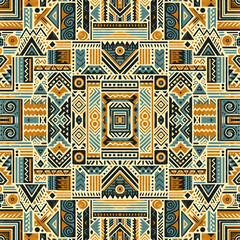 "Geometric Ethnic Tribal Print – Seamless Vector Pattern"