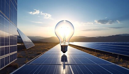 Strom aus Solar l&auml;sst die Lampe leuchten