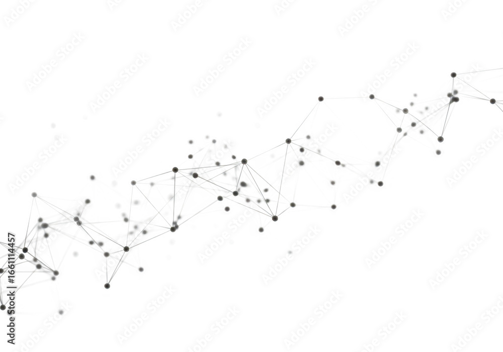 Aufkleber abstract digital network with interconnected nodes and lines, representing technology, data, and glo
