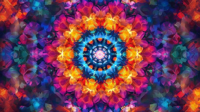 Abstract motion graphics background. Beautiful bright ornament. Multicolor mosaic texture