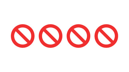 Four red prohibition signs indicating restrictions and limitations