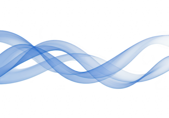 Abstract blue wave pattern isolated on transparent background, representing flow, movement, and technology