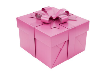 Obraz premium Isolated Elegant Pink Gift Box with a Large Bow