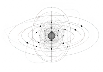 Abstract solar system model isolated on transparent background