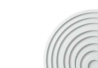 Abstract white geometric pattern with curved lines isolated on white isolated on transparent background