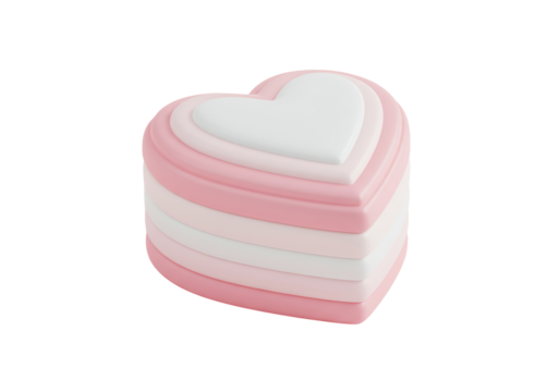 Isolated Layered Heart Shape Symbol in Pastel Colors - Powered by Adobe