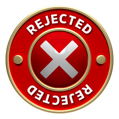 Fototapeta premium red button rejected seal