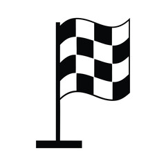 Fototapeta premium Racing flag checkered icon vector illustration. black and white flag vector illustration.