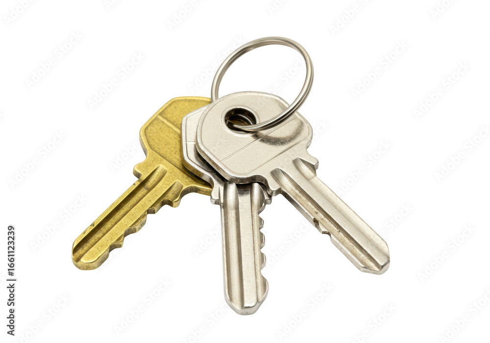 Poster set of keys isolated on transparent background