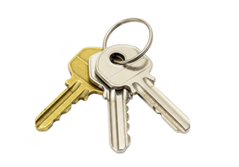Set of keys isolated on transparent background