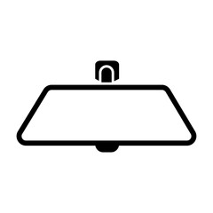 Fototapeta premium Car rearview mirror simple black outline icon