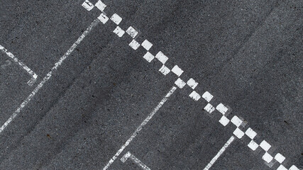 Start and Finish motor race line asphalt on grand prix street circuit, Checkered line on racing...