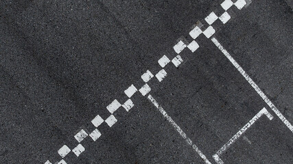 Start and Finish motor race line asphalt on grand prix street circuit, Checkered line on racing...