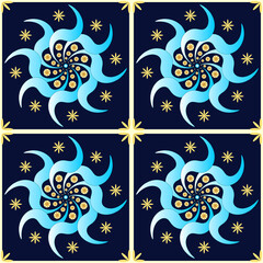 Celestial Spiral Tile Pattern