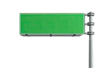Empty green highway directional sign